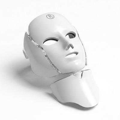 Masque LED Velumia vue face avant, design ergonomique blanc
